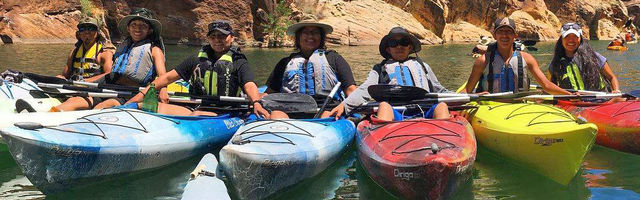 Kayakers in a circle